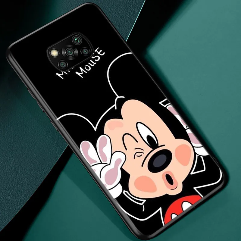 Mickey and Minne BFF For Xiaomi Poco M4 X4 X3 F3 GT NFC M3 C3 M2 F2 F1 X2 Pro Mi Mix3 Silicone Black Phone Case Coque Capa