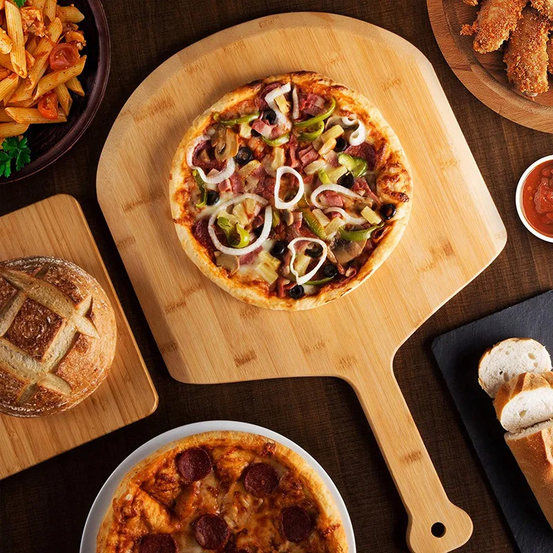 

Pizza Peel,Paddle - Spatula Grade Bamboo - 12 Inches Handle -Lightweight Easy to Use for Professional Homemade Pizza