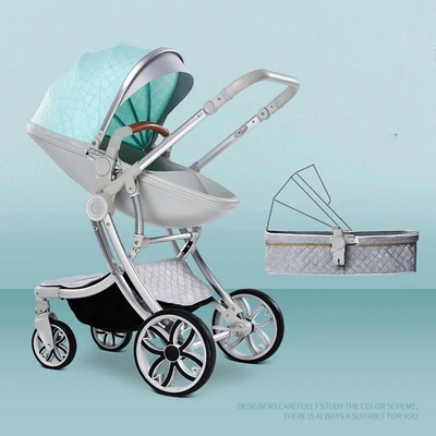 Высоко Ландшафтная детская коляска из алюминиевого сплава с корзиной для сна