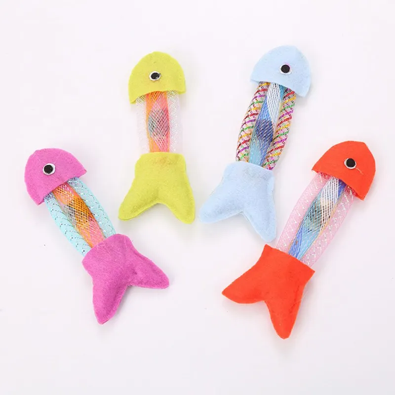 Игрушки для кошек из пружины и холста игрушки рыб кошка игрушка прыжков котенок