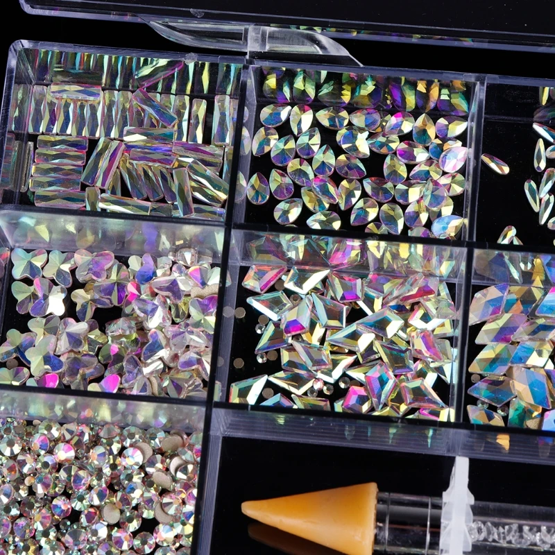 

21 Grids Nail Art Decoration Kit Multi Shapes with Dual-ended Dotting Pen