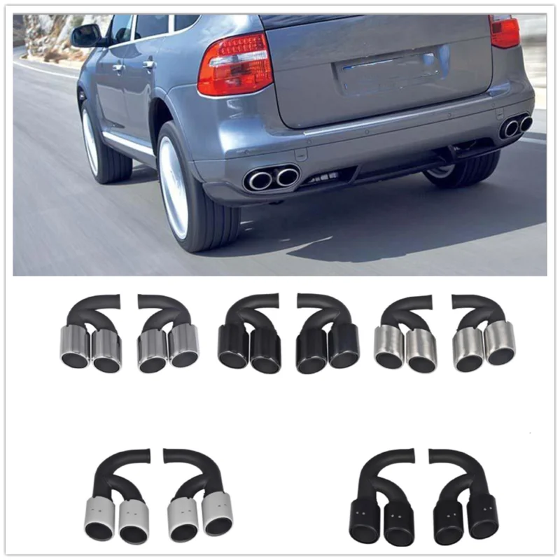 

Rear for Porsche 958 Cayenne V6 S 2010-2014 Dual exhaust muffler tip tail pipe exhaust tip car styling mirror polished PAIR