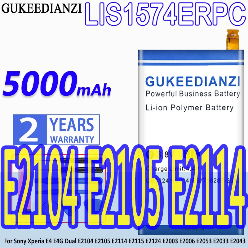 

High Capacity GUKEEDIANZI Battery LIS1574ERPC 5000mAh For Sony Xperia E4 E4G Dual E2124 E2003 E2006 E2053 E2033 E2043