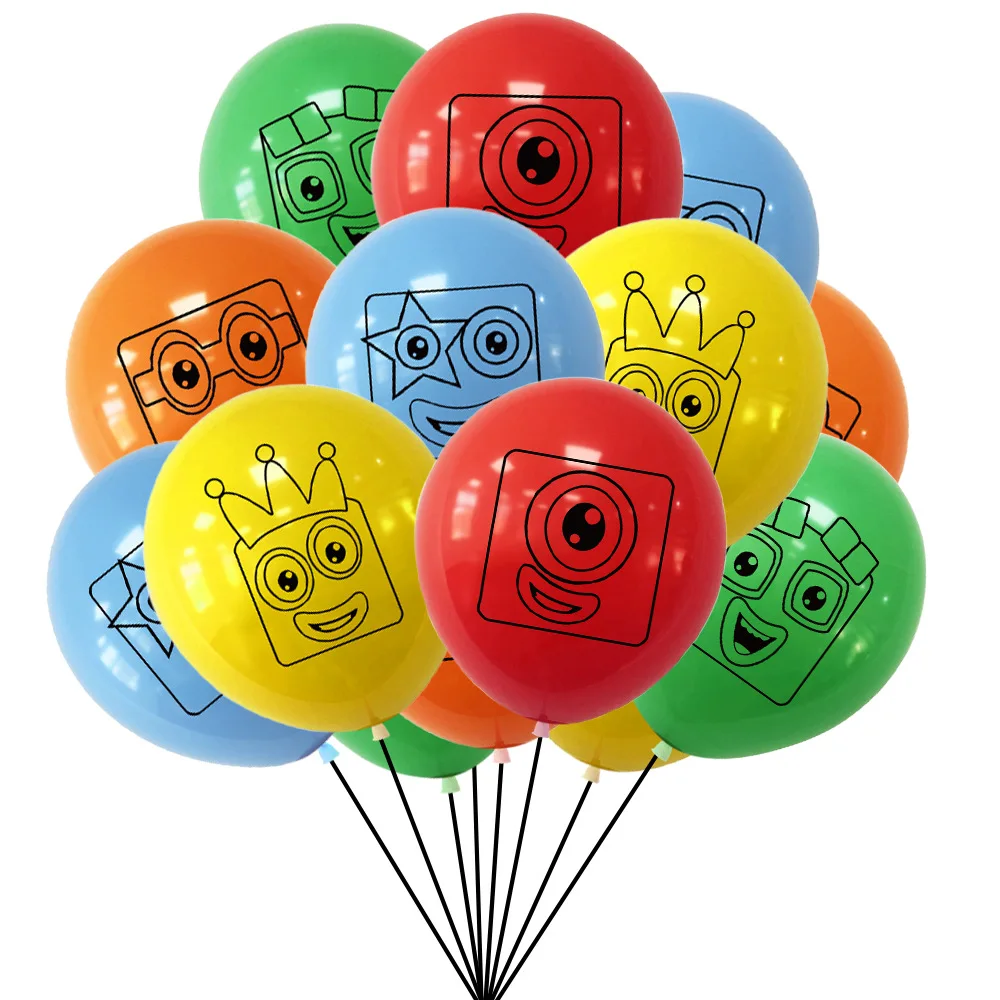 Numberblocks-decoraci&oacute;n para fiesta de cumplea&ntilde;os, vajilla desechable, globos, Pancarta, adornos para pasteles, plato, taza, servilleta, feliz cumplea&ntilde;os para ni&ntilde;os-4