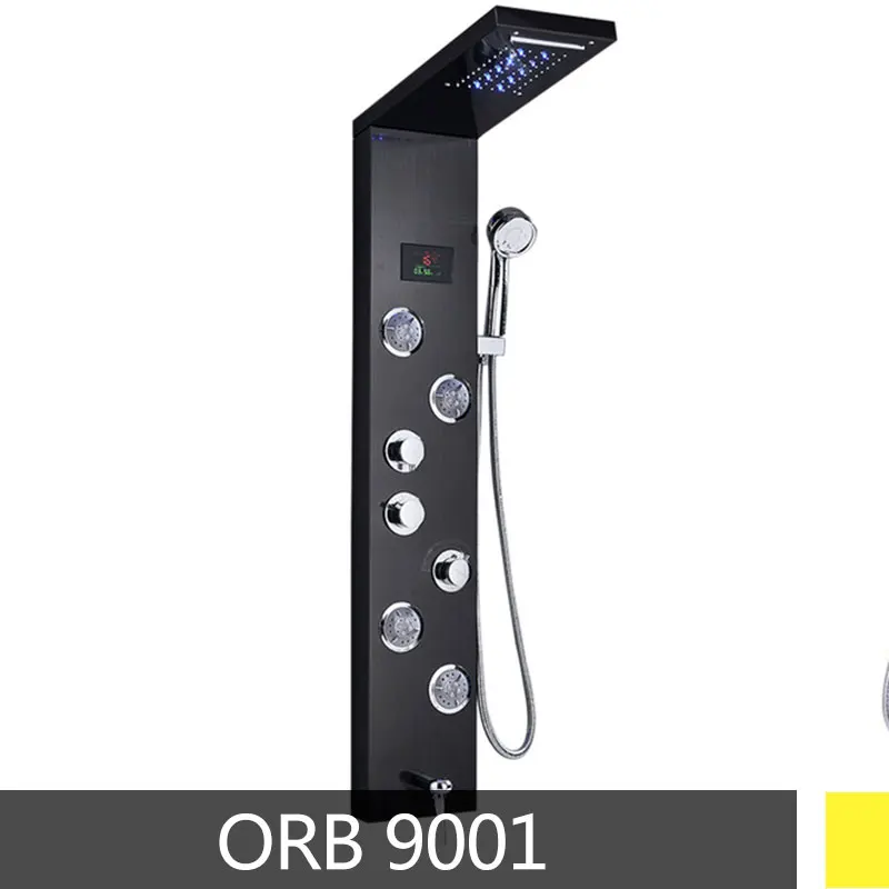 ORB 9001 Матовый Никель Нержавеющая сталь сертифицированные 5-функции водопад дождевая Лейка Панель массажными Системы Ванна Носик душевая лейка душевая колонна - Цвет: ORB 9001