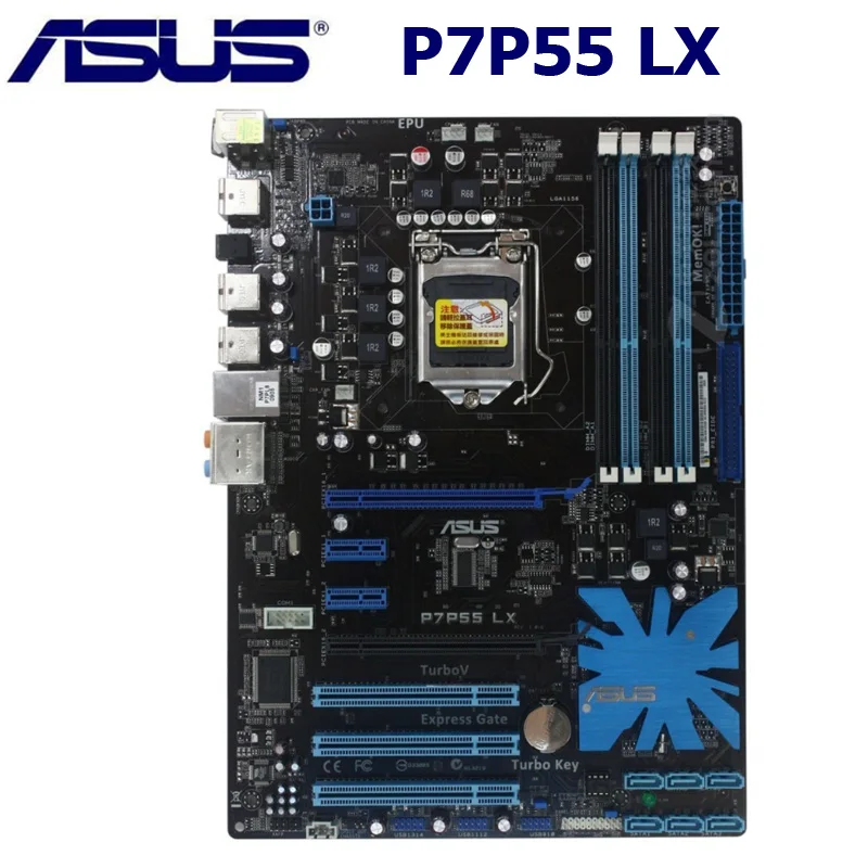Разъем LGA 1156 для ASUS P7P55 LX материнская плата настольного компьютера P55 LGA1156 i3 i5 i7 DDR3 16