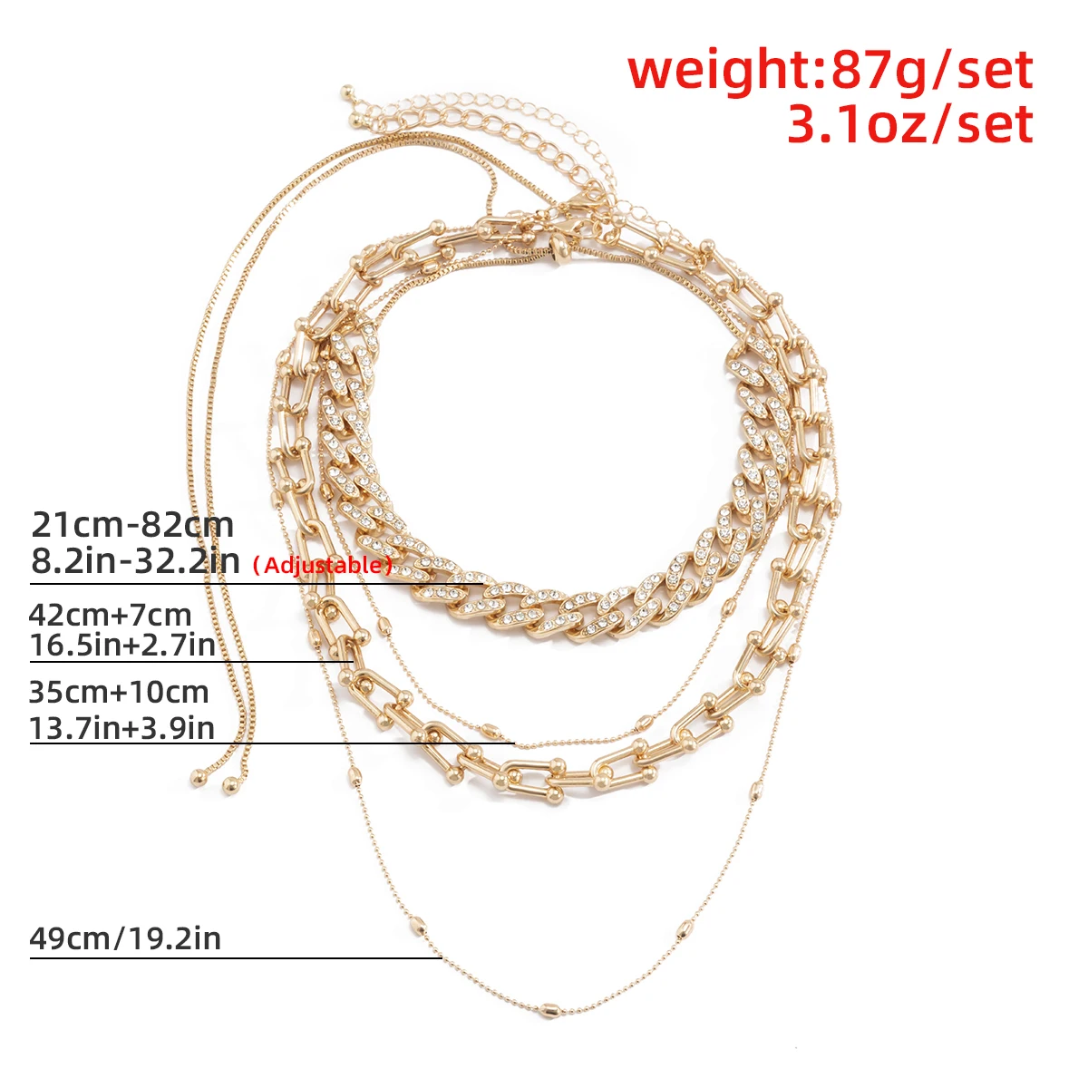 

KunJoe Layered Chain Neck Chains Pendant Jewelry for Women Punk Choker Gold Color Thick Chain Necklace Gothic Jewelry Party Gift
