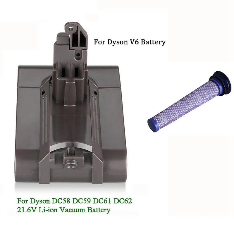Добавить фильтр V6 21 6 V 3000 мА/ч литий ионный аккумулятор Батарея для Dyson Dc58 Dc59 Dc61 Dc62