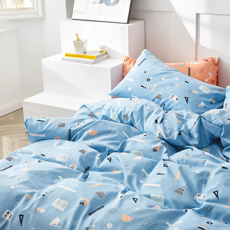 

korean Floral bedding set luxury nordic style bed linen for home duvet cover pillowcase bed sheets sets single king size