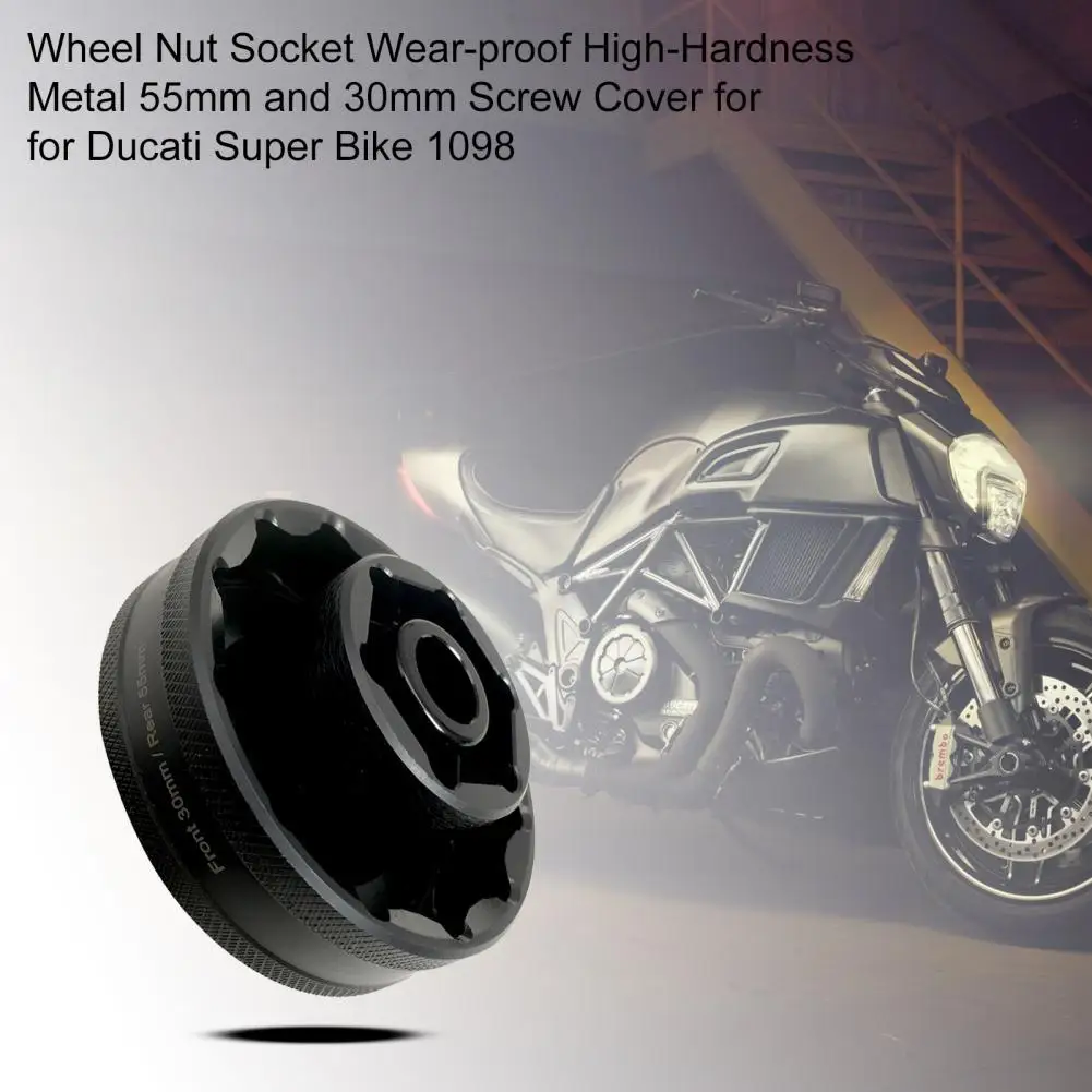 

Wheel Nut Socket Wear-proof High-Hardness Metal 55mm and 30mm Screw Cover for Ducati Super Bike 1098