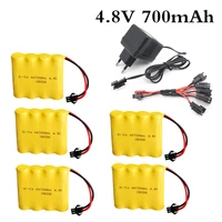 Rechargeable 4XAA Battery Pack Remote Control Toy Car Battery 4 8V 700mAh Ni-CD Battery SM-2P With 4 8V Charger 4 8V Ni-CD