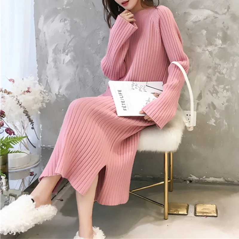 

2022 Autumn and winter long sleeve sweater dress whi03