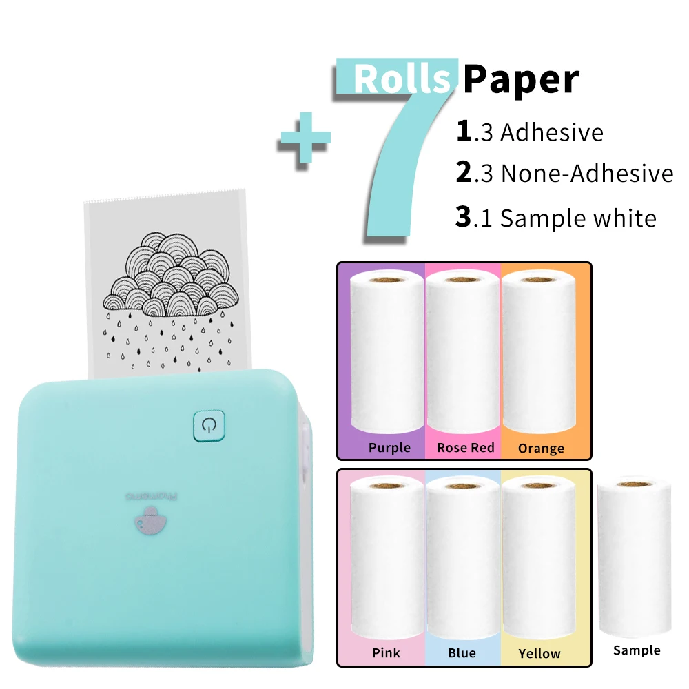 

Mini Printer Inkless Impresora Black&White Sticker Foto Phomemo M02 Pro 300dpi Thermal Ticket Machine Phone Print