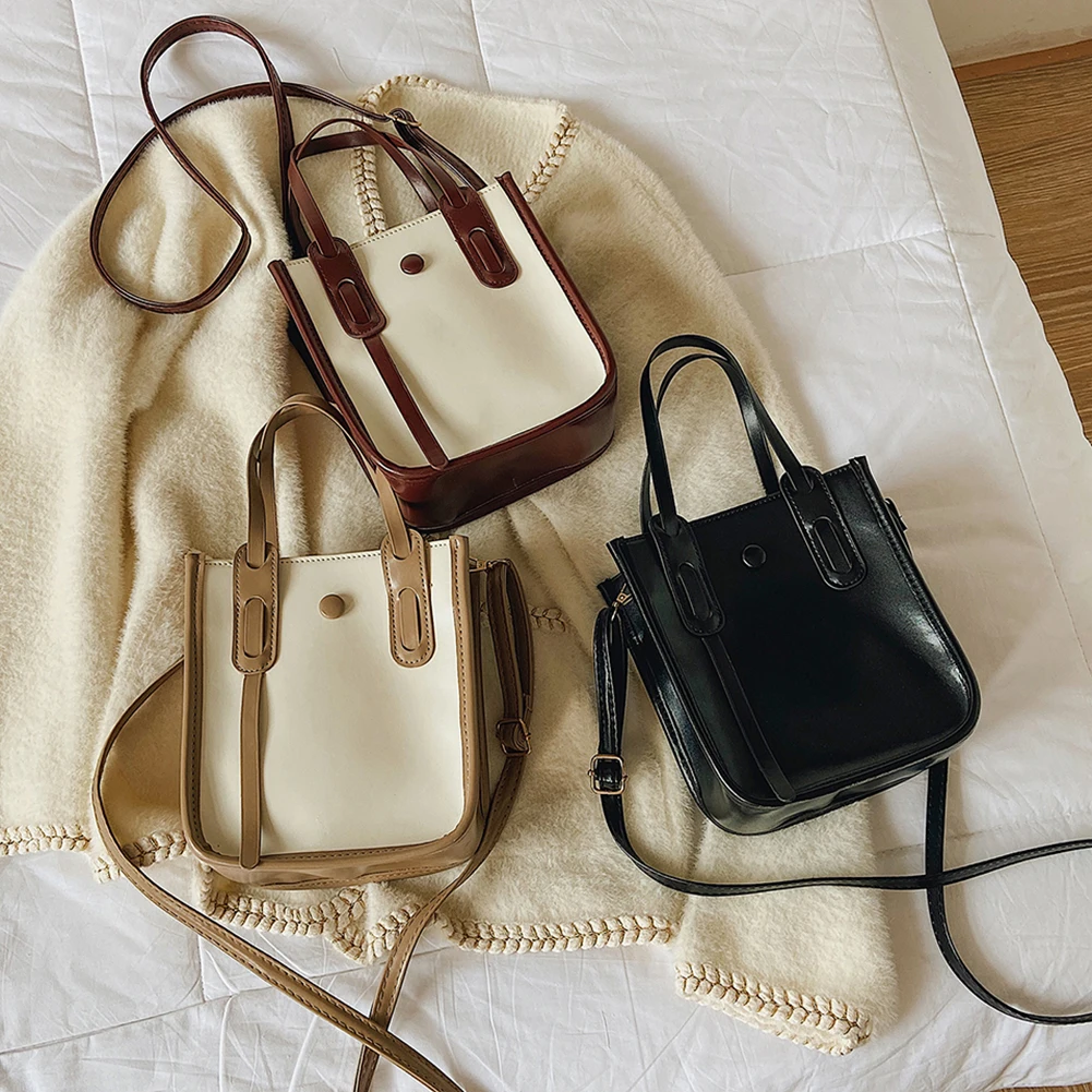 

Модные Сумки из искусственной кожи, однотонные дизайнерские уличные сумки для девочек для покупок, тканевые сумки через плечо для сотового ...