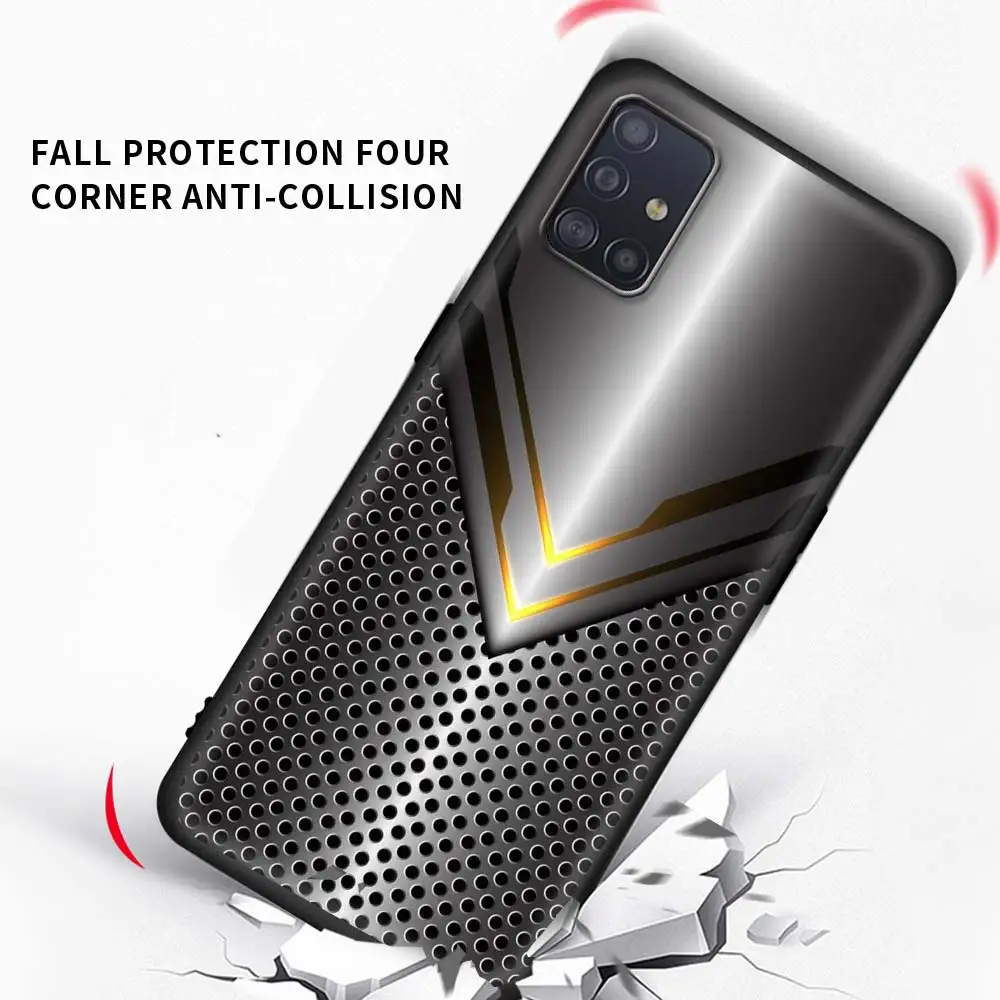 

Texture Dark Brushed Metal Luxury Case For Samsung Galaxy A51 A71 A21s M51 A31 A41 A11 A12 A01 A21 A42 5G M31 M30s Shockproof