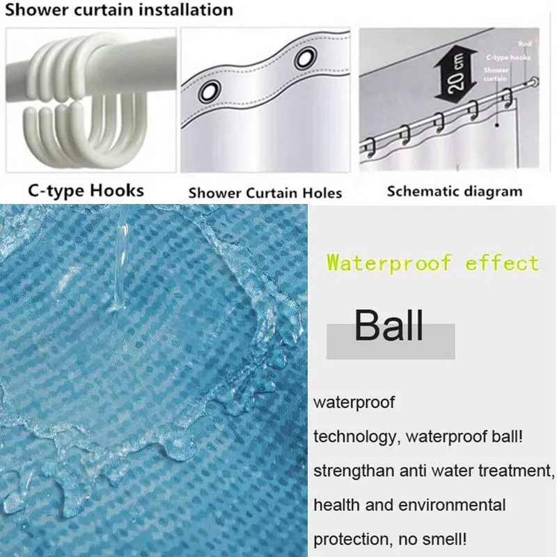 

Bathroom waterproof cloth shower curtain mildew-proof Nordic characters sliding curtain sanitary partition curtain Asasen bathro