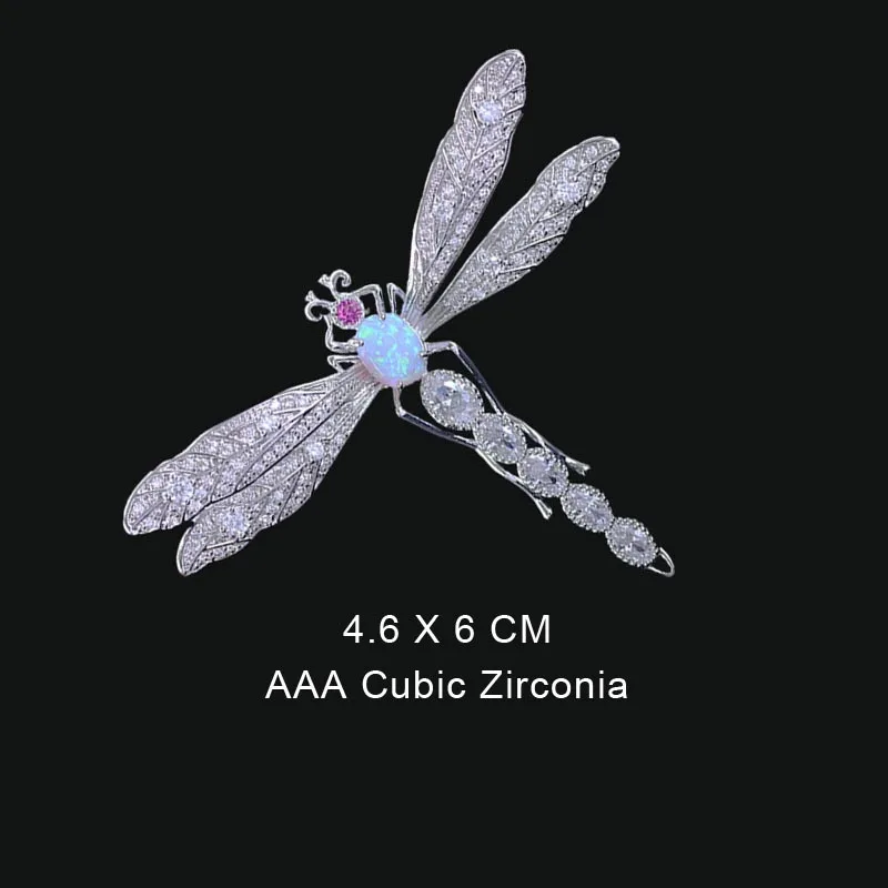 Красный ёлки бренд с большой металлической стрекоза брошь на шпильке для женщин