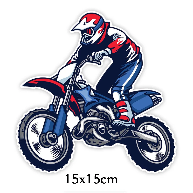

Three Ratels LCS030 # 15x15cm motorcross biker motocyclist cyclist colorful funny car stickers styling removable decal