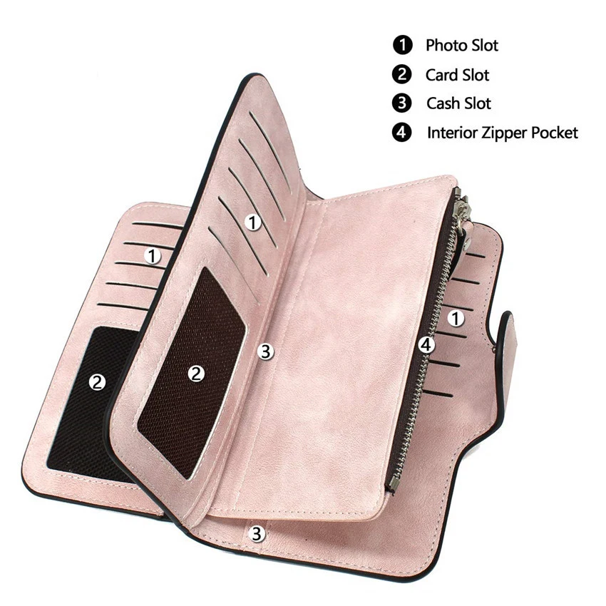 Кожаные женские кошельки Louiswill длинный клатч кошелек для карт и денег модный