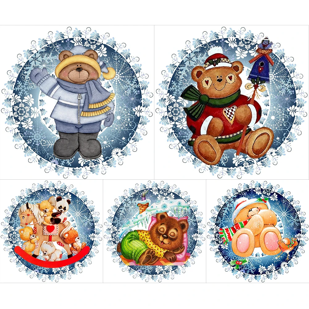 

Носки с рисунком медведя из мультика 5D DIY наборы для алмазной живописи смолы полный горный хрусталь круглыми стразами стразы рисунок дома н...