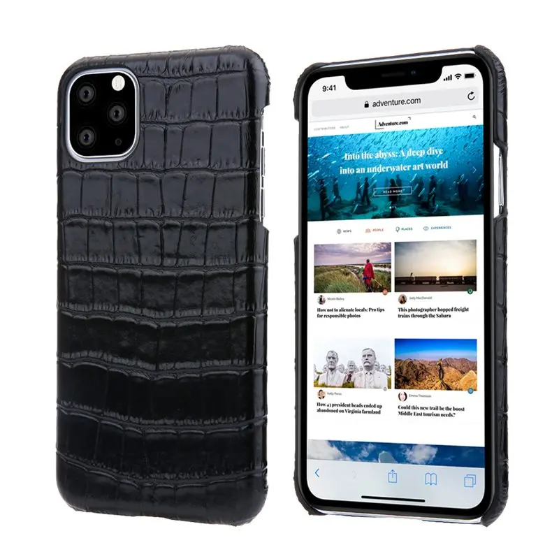 Чехол-накладка из натуральной кожи для iPhone 11 Pro MAX, Роскошный чехол для телефона из кожи аллигатора, чехол для iPhone11 Pro 11Pro Max, чехол-накладка