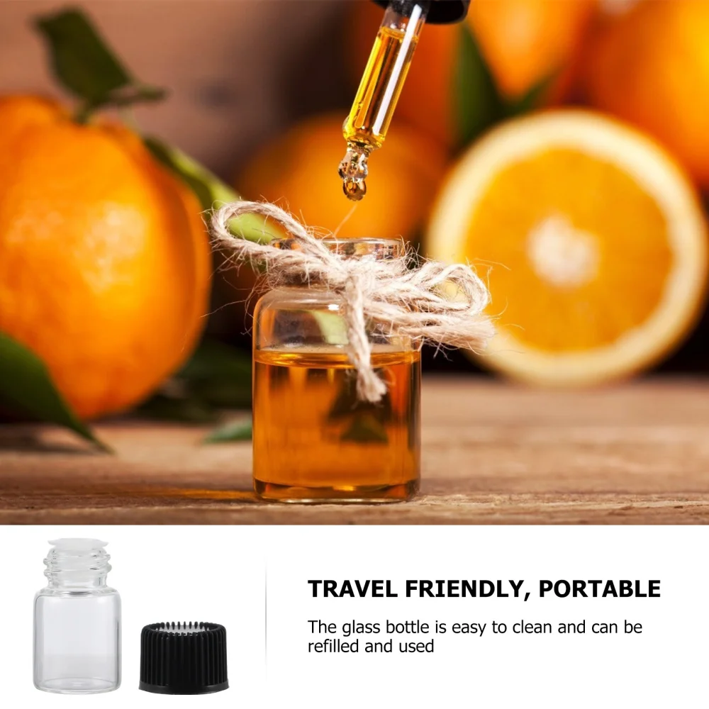

1 Set 36Pcs 2ml Glass Essential Oil Bottles Durable Empty Travel Bottles