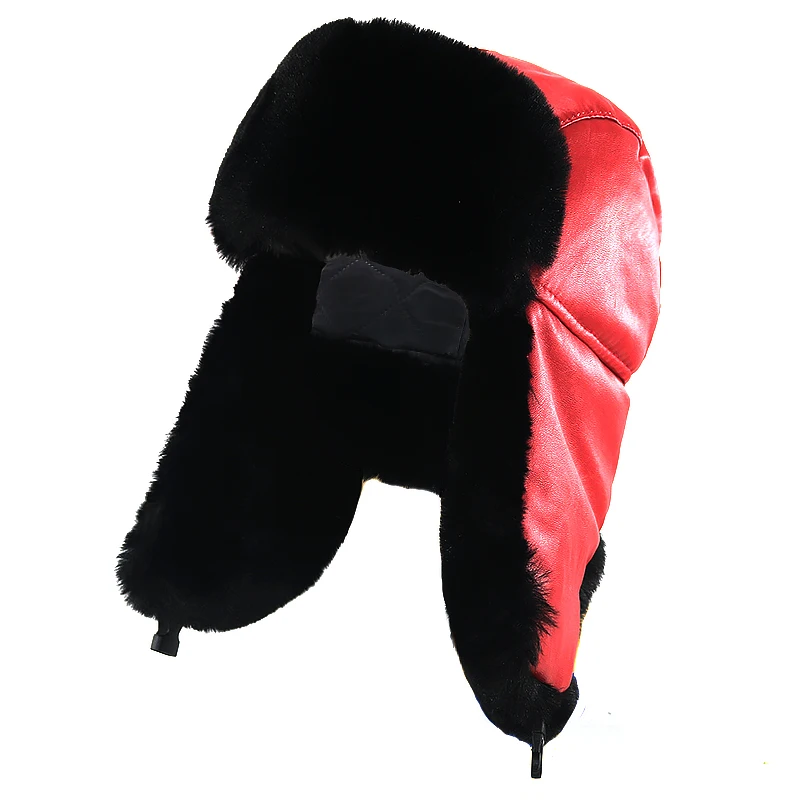 Россия Канада теплые зимние шапки кожаная ветрозащитная шапка бомбер с