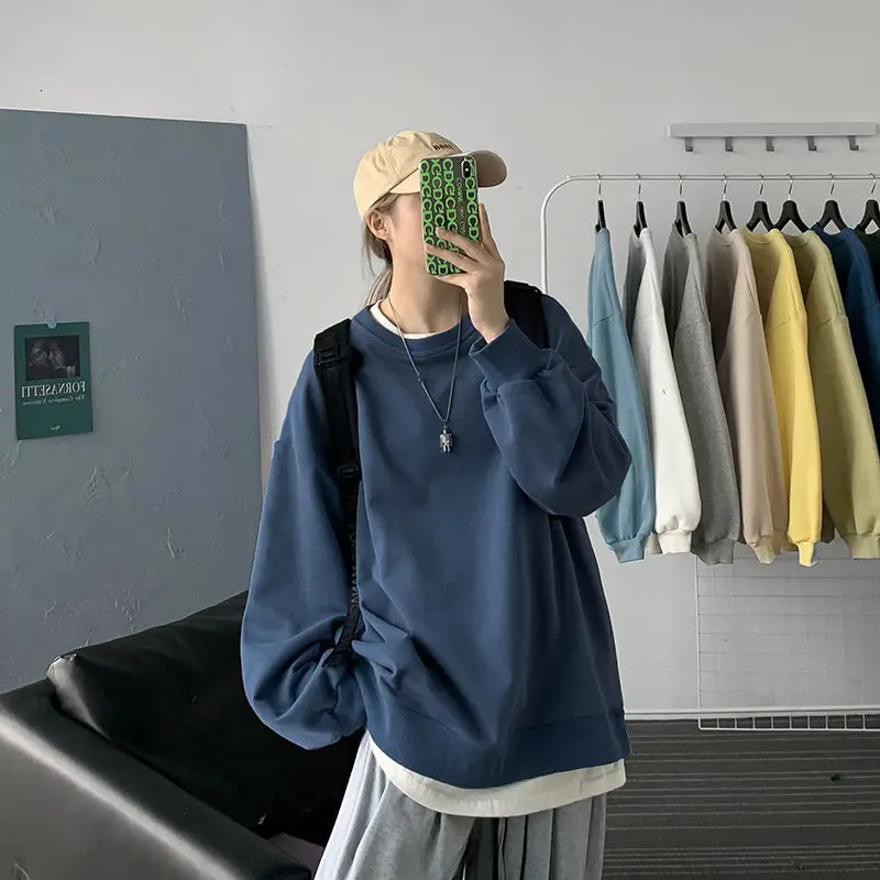

PR Men's Solid Color Casual Sweatshirts 2020 Autumn Woman Oversize Korean Streetwear Hoodies Fashion Long Sleeve Pullovers