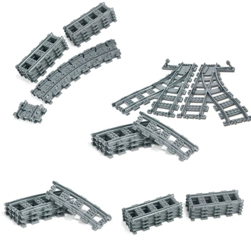 Новый MOC Building Kit городской рельс прямые изогнутые рельсы подходят для Lepinings Technic