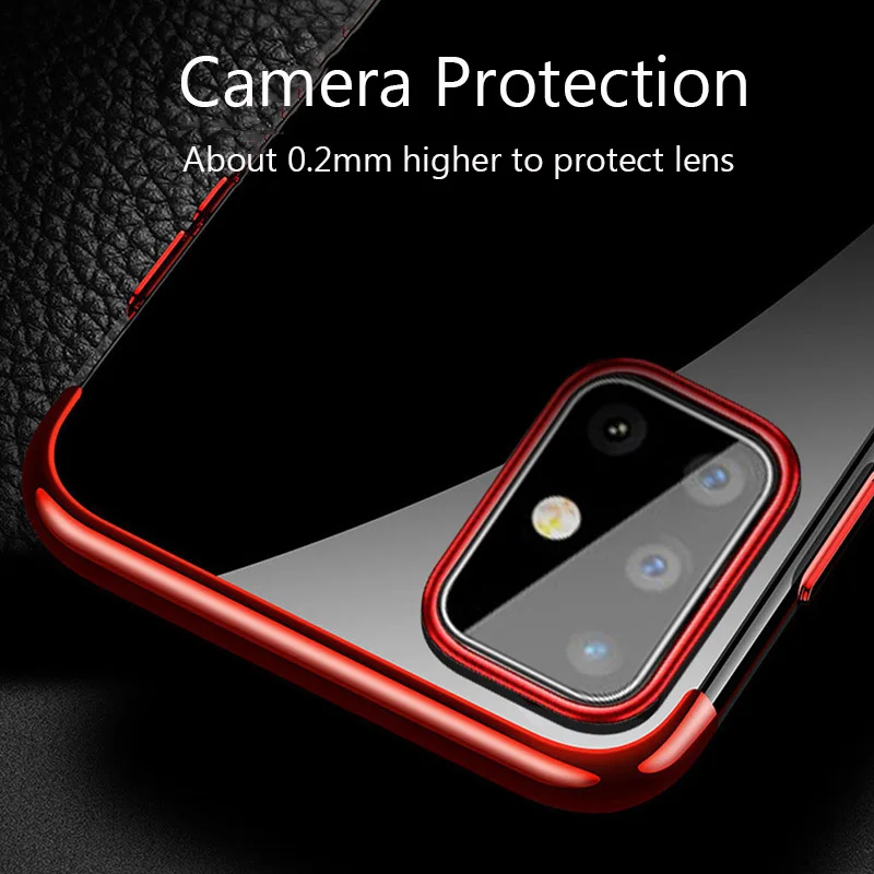 For Samsung S20 Ultra Case Luxury Laser Plating Soft TPU Silicone Clear Cover for Galaxy Plus Phone |