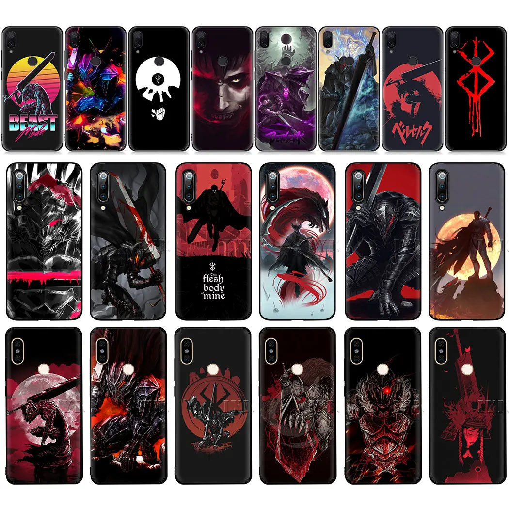 Мягкий чехол для телефона Berserk Guts аниме случай Redmi Примечание 4X5 7 K20 6 Pro 5A Prime