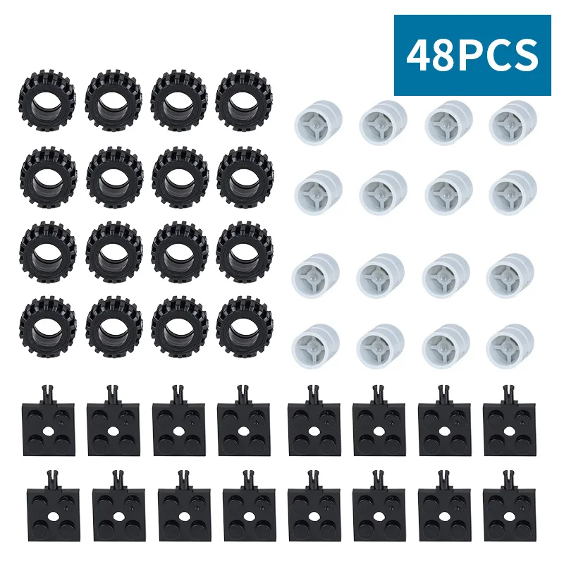 

48pcs Blocks Classic Car Wheels Axles Building Blocks Complement Set Bricks Accessories Educational Toys Brick Part For Children