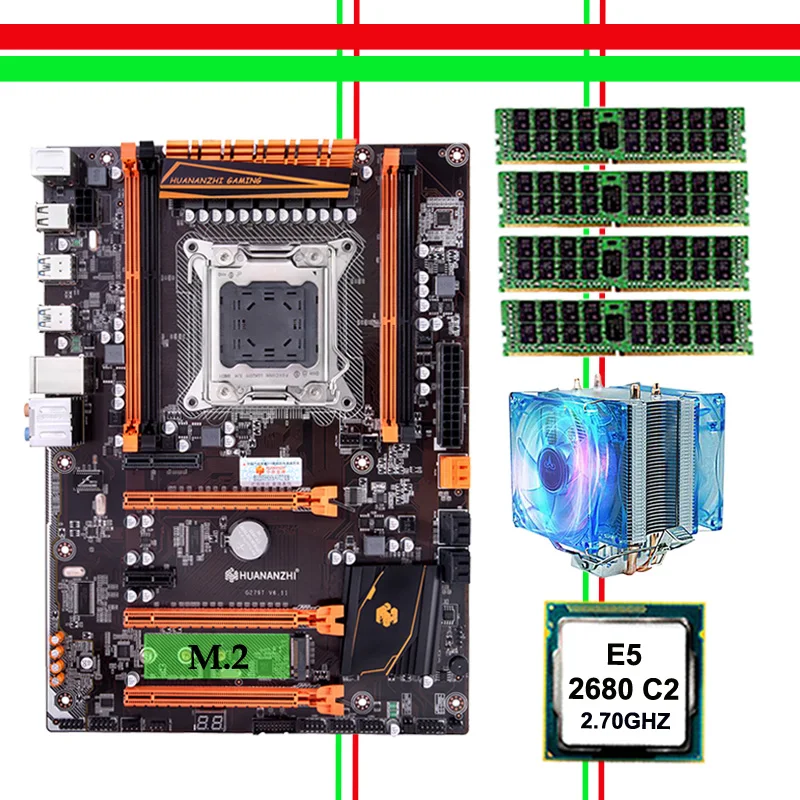 Набор для сборки компьютера HUANANZHI deluxe X79 игровая материнская плата Xeon E5 2680 C2 с