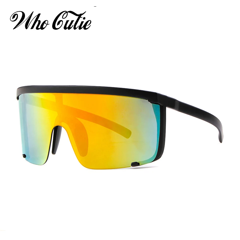 WHO CUTIE 2018 солнцезащитные очки оверсайз козырек для мужчин и женщин One Peice Солнечная