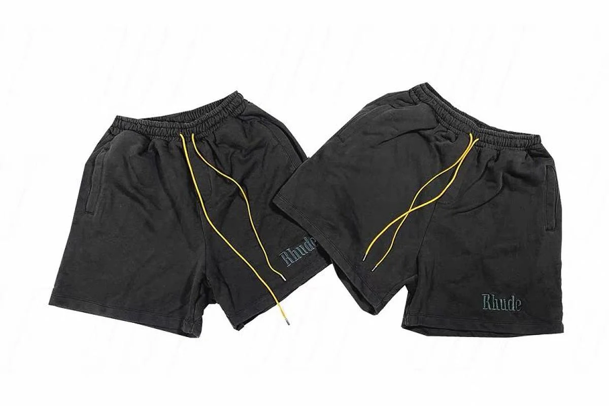

21SS grapheme embroidery rhude shorts summer clothes loose fit rhude pants goth vintage skateboard rhude shorts