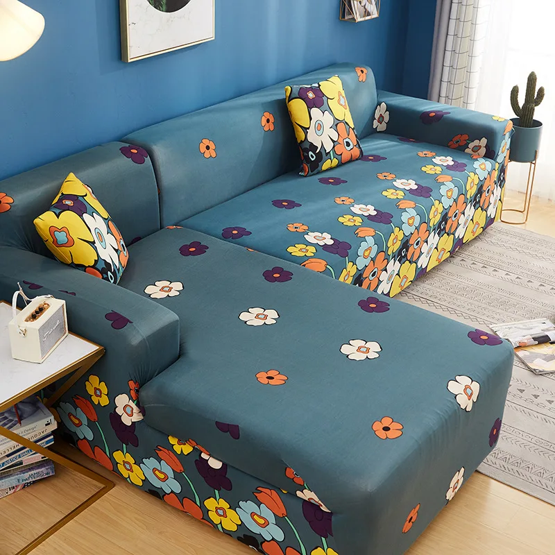

Elastic Polyester Sofa Covers for Living Room Lovely Contracted Knitted Fabric Slipcovers Protector 1/2/3/4 Seater
