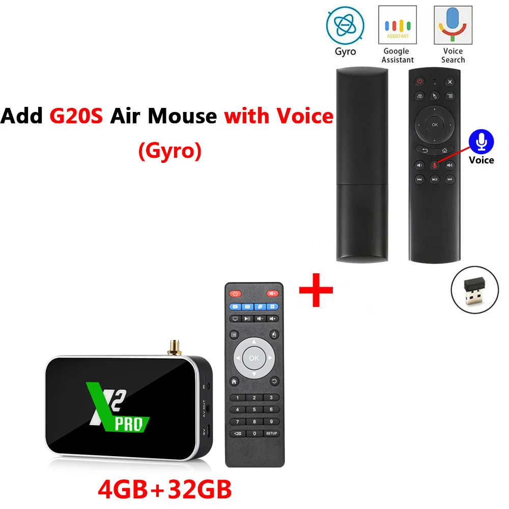 X2 PRO add G20S X2 cube X2 PRO Smart Android 9,0 tv Box Amlogic S905X2 2 ГБ 4 ГБ DDR4 16 ГБ 32 ГБ rom 2.4G5G WiFi 1000M Bluetooth 4K HD медиаплеер - Color: X2 PRO add G20S