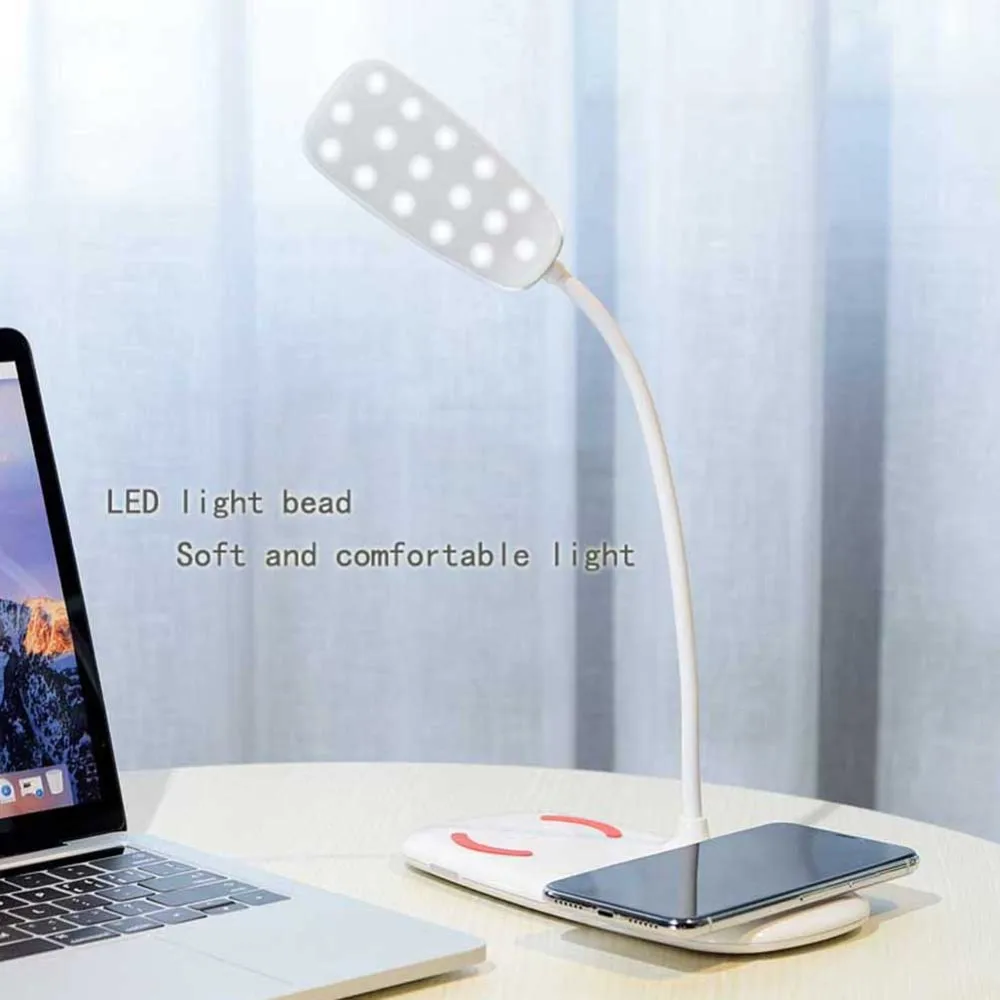 Беспроводное зарядное устройство 2 в 1 светодиодная настольная лампа для спальни