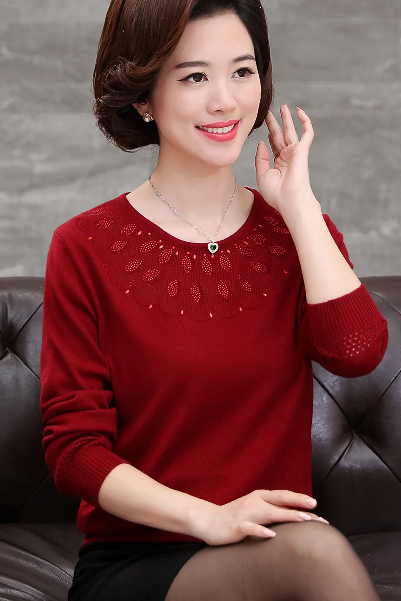 

2020 new mother loaded autumn long-sleeved shirt middle-aged women in the elderly women's winter shirt shirt