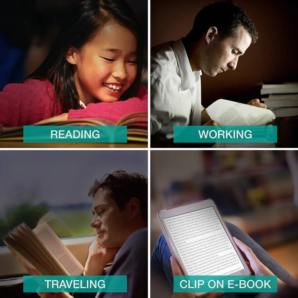 

Flexible Clip Lamp Books LED Book Light Night Light Lamp Desk Reading Book Lamp Bright White Book Light For Kindle eBook Readers