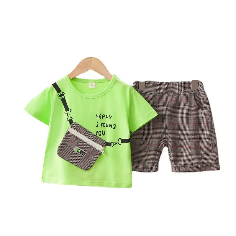 

Summer Baby Fashion Clothes Children Boys Cotton T Shirt Shorts 2Pcs/sets Kids Infant Clothing Toddler Girls Letter Sportswear