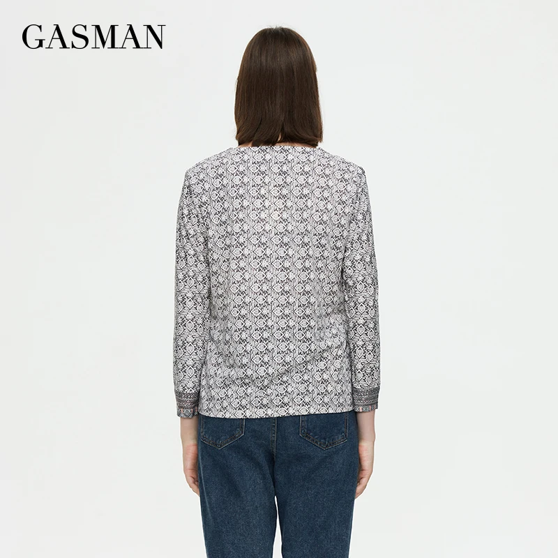 GASMAN 2022 женская футболка элегантная винтажная Повседневная серая Офисная Женская