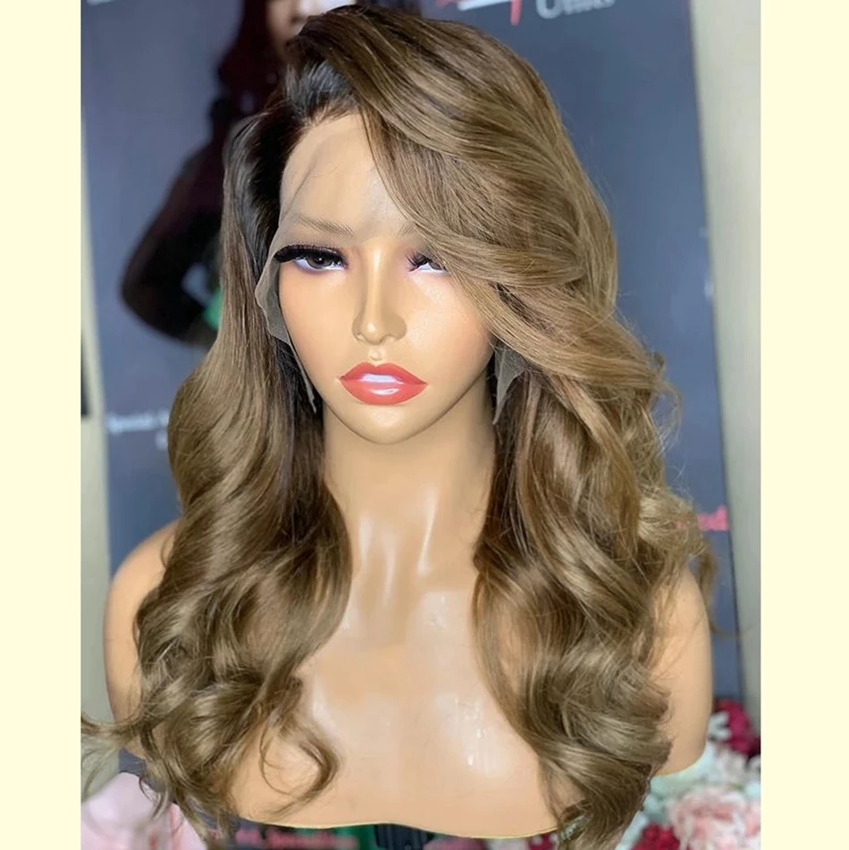 

26 Inch Body Wave Remy Brazilian Gray Ombre Ash Blode136Lace Front Wig Human Hair Wig Preplucked With Baby Hair For Women Daily