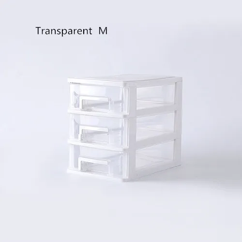 Transparent M Женская косметичка для ванной комнаты, органайзер для ювелирных изделий, многослойный ящик для хранения косметики, Офисная настольная канцелярская ручка, линейка, аксессуары - Цвет: Transparent M
