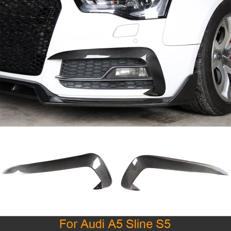 Luz antiniebla de fibra de carbono para coche, divisores de aletas para Audi A5 Sline S5 2012-2016, divisores delanteros, Canards FRP, 1 par