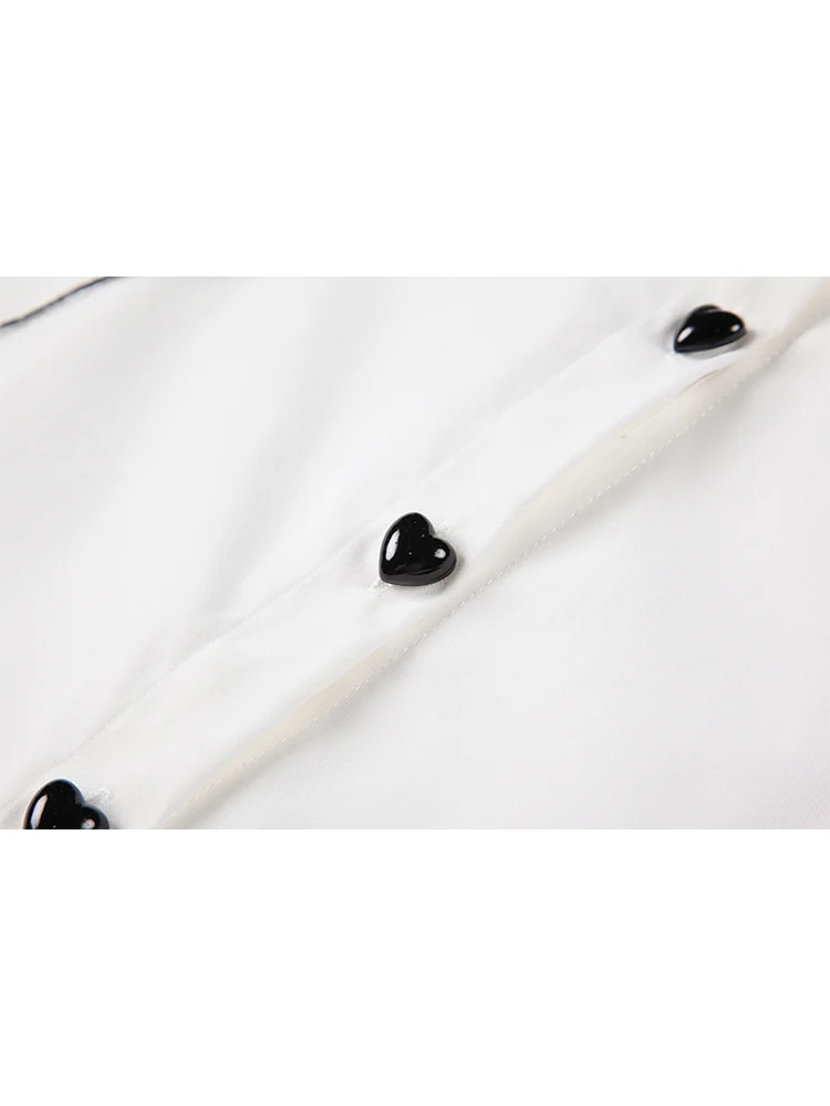 Рубашка-поло женская с длинным рукавом модная винтажная однобортная уличная