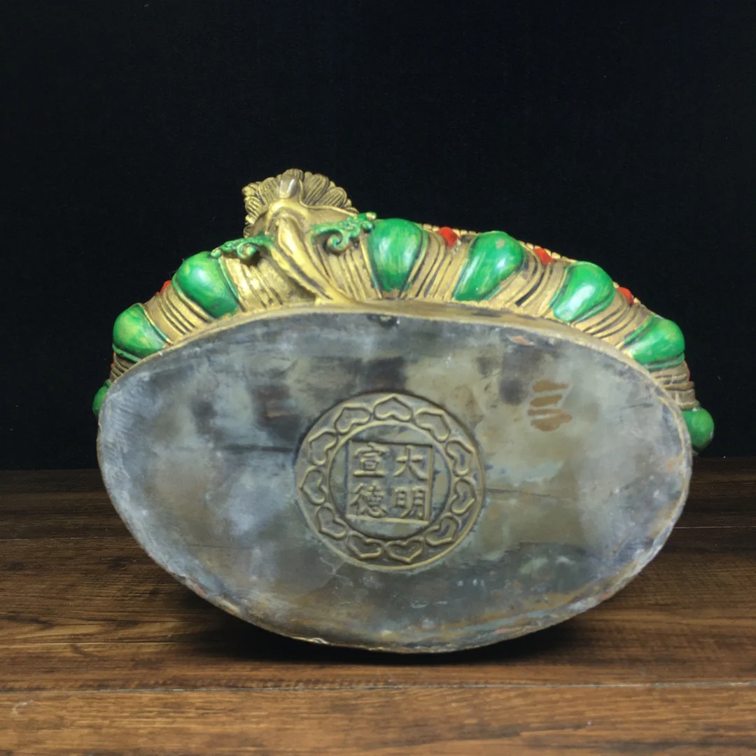 

Home Decor 12" Tibet Buddhism Old Bronze Yellow God of Wealth Statue Huang Caishen Tantra Protector Enshrine the Buddha