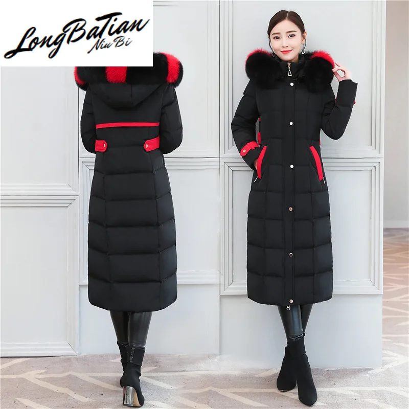 Женская зимняя куртка на белом утином пуху с воротником из лисьего меха|Женские