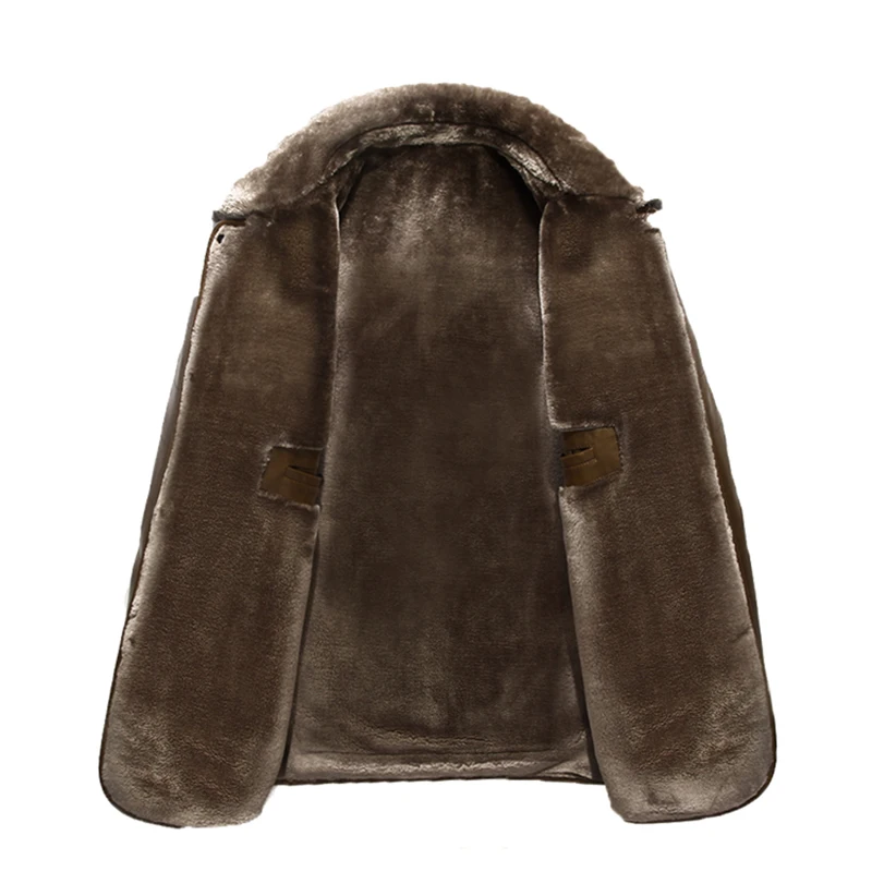 

Men Winter Leather Jacket Black Coffee Champagne Solid Mens Faux Fur Coats Trend Casual Warm Men's Winter Jacket