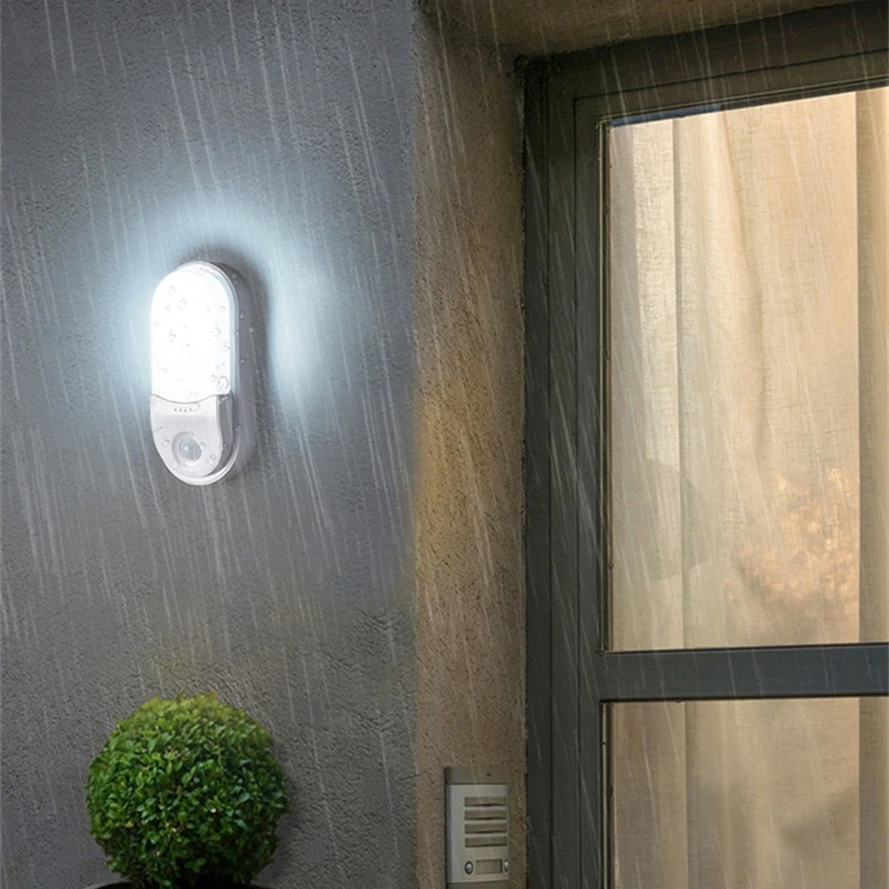 

Modern Outdoor LED Wall Lamps Plastic 12W Waterproof IP65 Radar Motion Sensor Bedside Lights Garden Porch Balcony Home Lighting